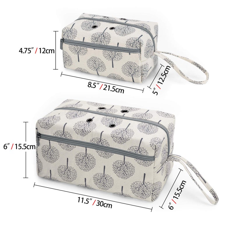 LUXJA Small Yarn Storage Bag, Portable Knitting Bag for Yarn Skeins, Crochet Hooks, Knitting Needles (up to 8 Inches) and Other Small Accessories (Trees) - Image 5